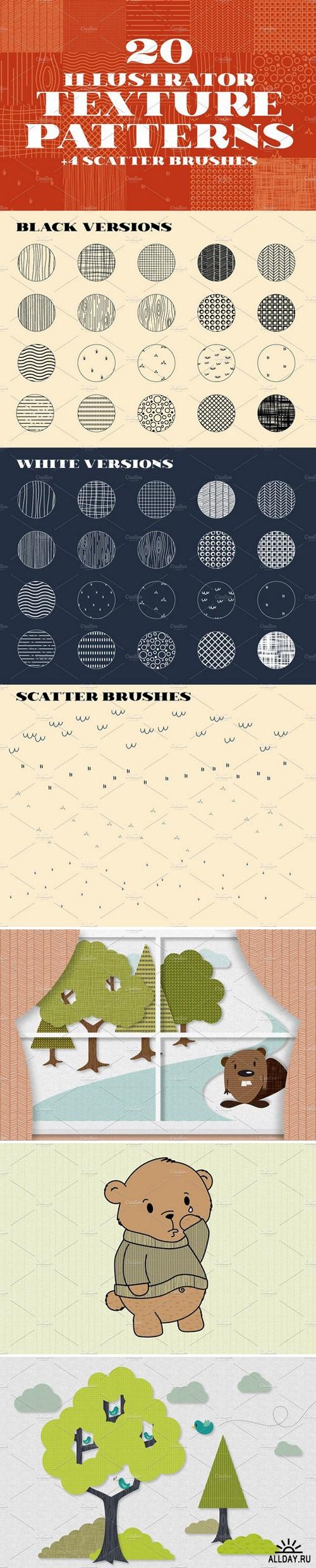 20 Illustrator Texture Patterns ((eps ((ai (7 files)