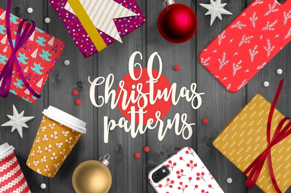 60 Christmas Seamless Patterns ((eps (126 files)