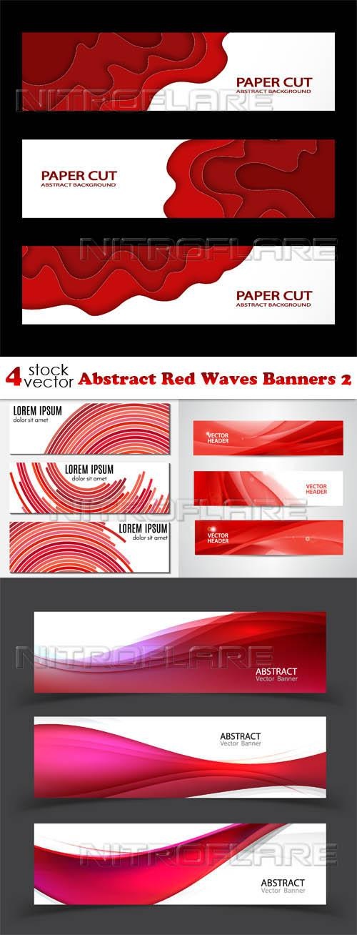 Abstract Red Waves Banners 2 ((aitff (9 files)