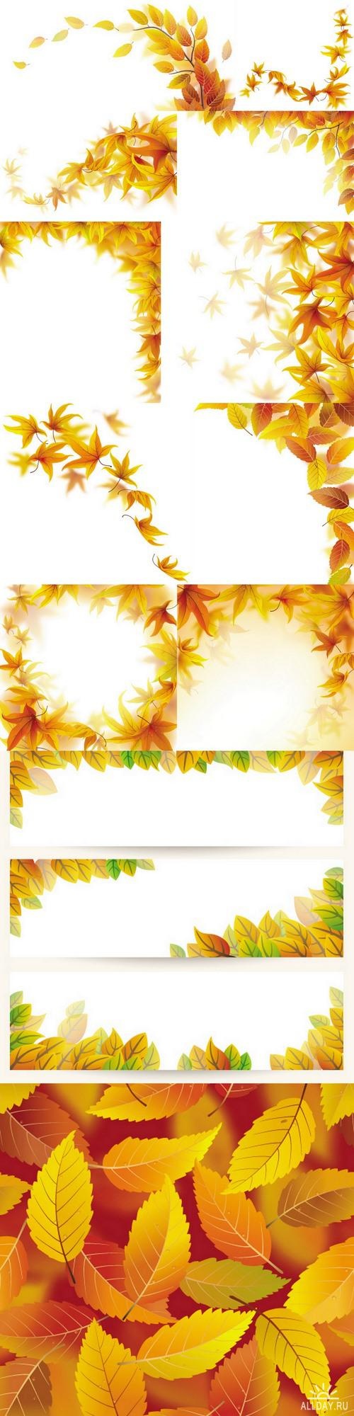 Autumn maple leaves ((eps (13 files)