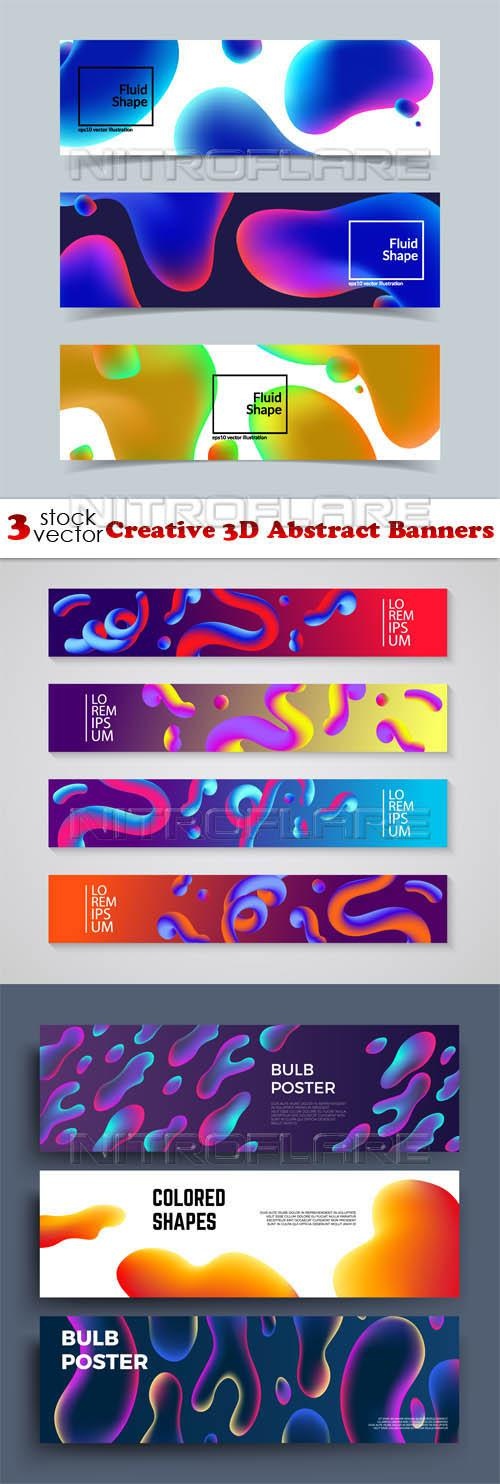 Creative 3D Abstract Banners ((aitff (6 files)