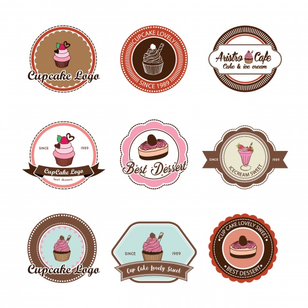 Cupcake vector label and logo illustration ((eps (50 files)