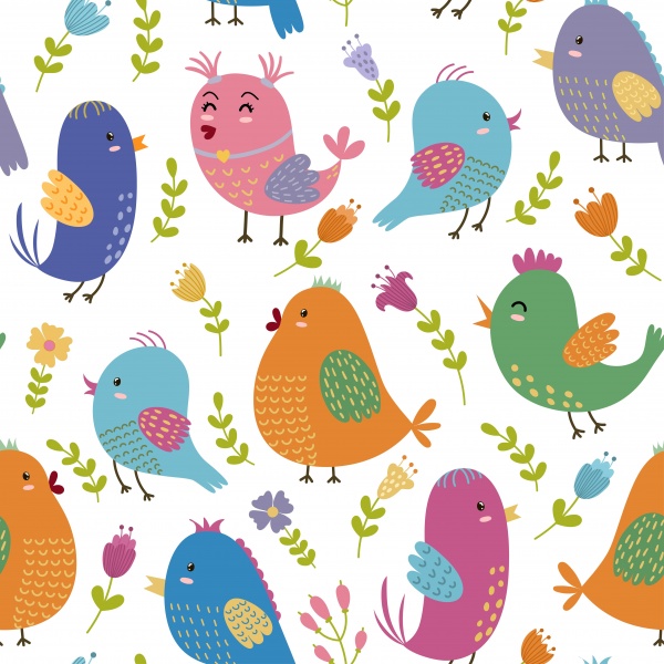 Cute Birdies patterns and clipart ((eps ((ai ((png (25 files)