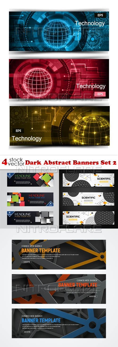 Dark Abstract Banners Set 2 ((aitff (9 files)