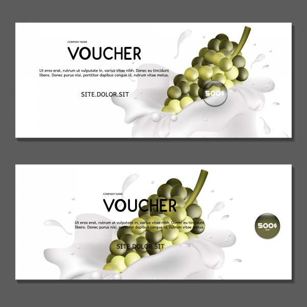 Vector vouchers with autumn leaves and grapes ((eps (22 files)