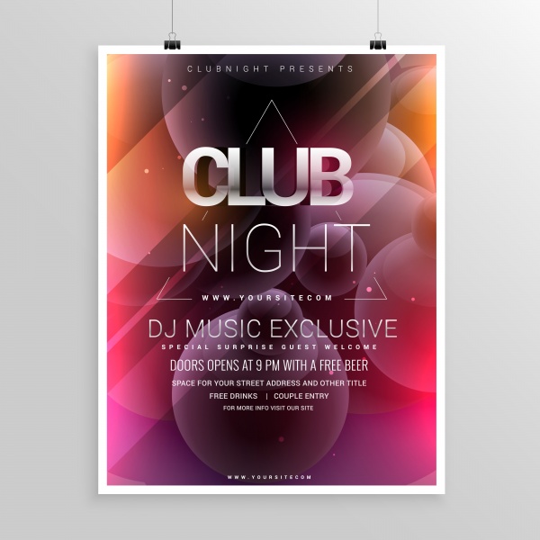 Electro music party event flyer template ((eps (26 files)