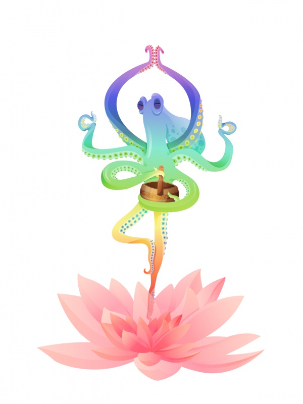 Octopus Yoga Master Character bonus ((eps ((png (19 files)