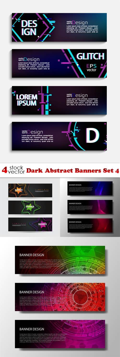 Dark Abstract Banners Set 4 ((aitff (9 files)
