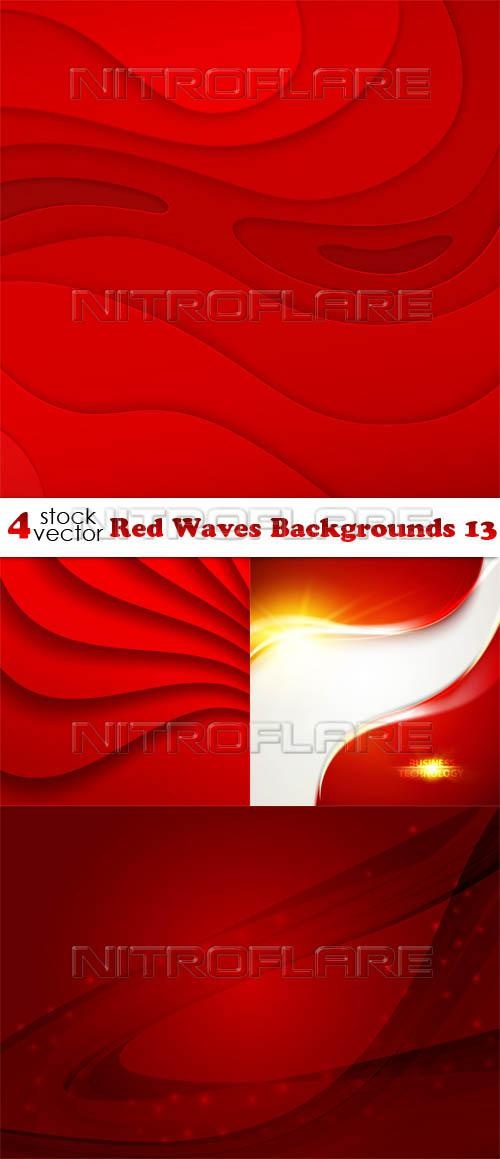 Red Waves Backgrounds 13 ((aitff (8 files)