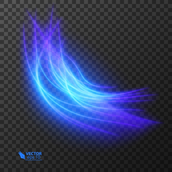 Abstract vector magic glow star light effect with neon curved lines, sparkling dust star trail with bokeh ((eps - 2 (24 files)