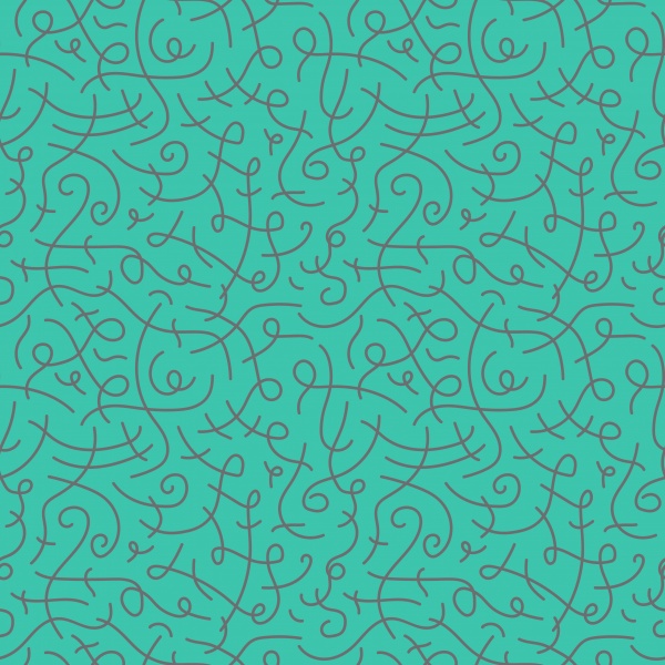 Curly hand drawn seamless patterns ((eps (16 files)