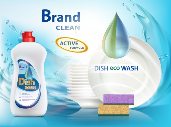 Detergent cleaning packaging vector design ((eps (12 files)