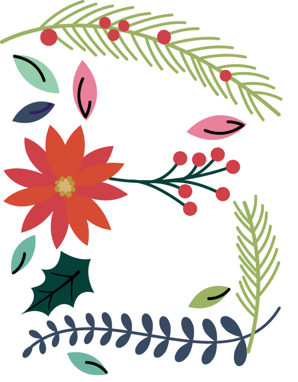 Floral Christmas Bundle ((eps ((png (206 files)