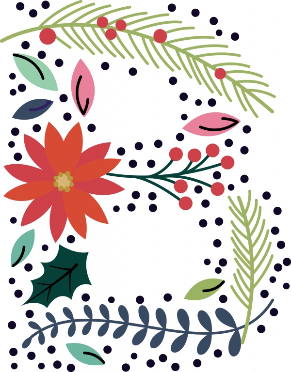 Floral Christmas Bundle ((eps ((png (206 files)