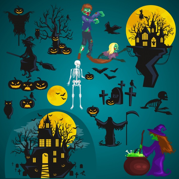 Halloween background 2 ((eps (50 files)