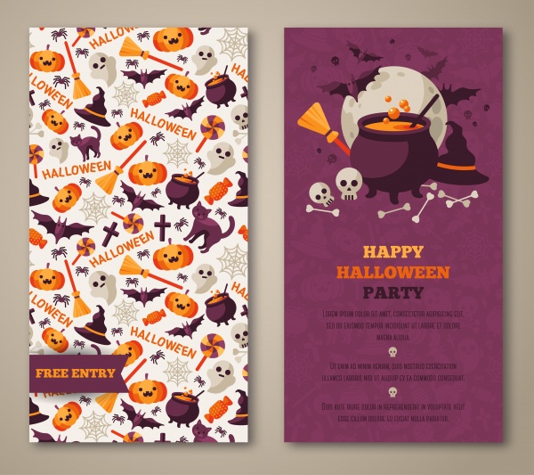 Halloween Postcard with Ghost Cute Character ((eps - 2 (26 files)