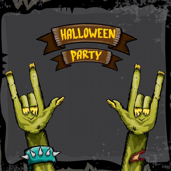 Halloween vector rock n roll zombie background ((eps - 2 (38 files)