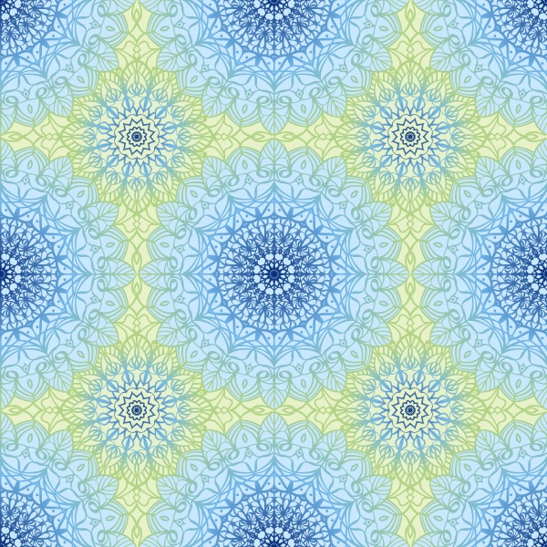 Seamless vector pattern with mandala ((eps (8 files)