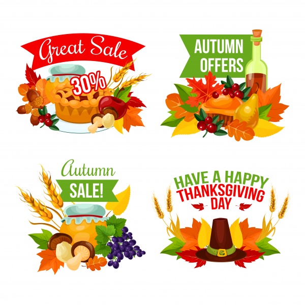 Autumn sale vector background, banner template for discount promotion design ((eps - 2 (18 files)