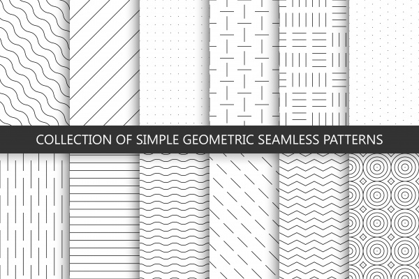 12 Minimalistic seamless patterns (64 files)
