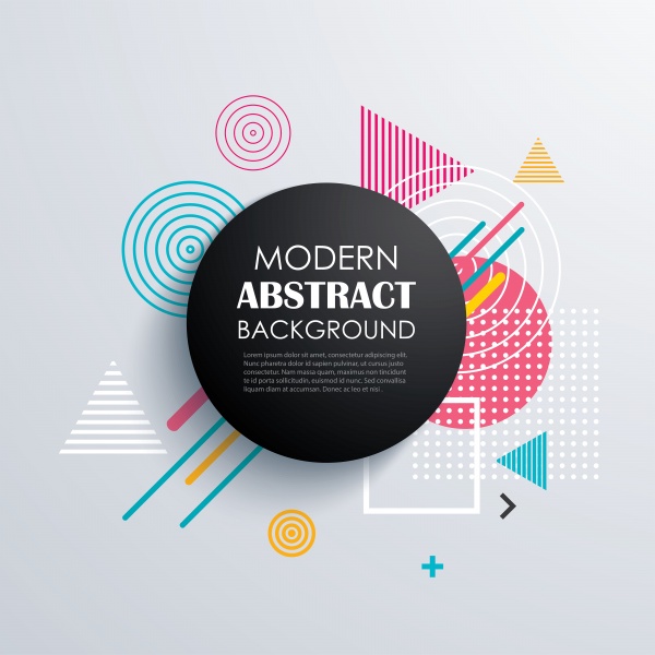 Abstract circle geometric pattern design and vector background ((eps (18 files)