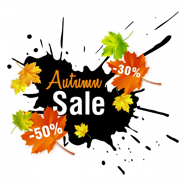 Autumn vector sale, fall sale design with autumn leaves ((eps (32 files)