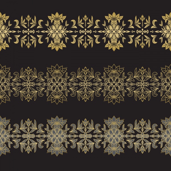 Background templates with crochet lace, gold damask ornament, mandala background ((eps (30 files)