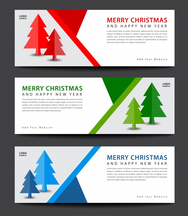 Banner abstract vector template for Christmas decorations design ((eps (12 files)
