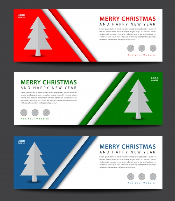 Banner abstract vector template for Christmas decorations design ((eps (12 files)