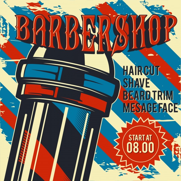 Barbershop poster vector illustration ((eps (28 files)