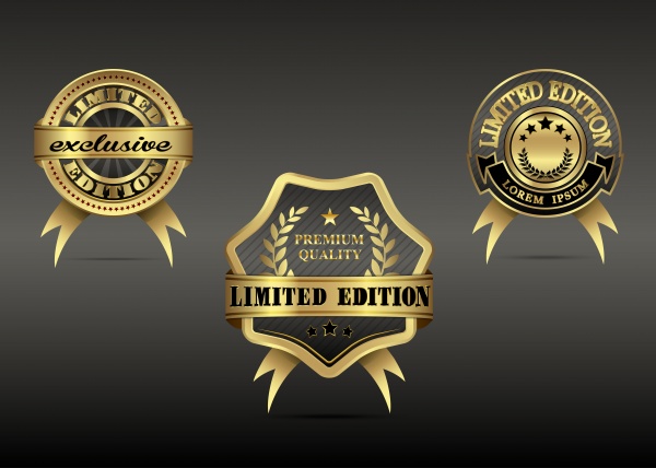 Collection of golden luxury labels in vector ((eps (22 files)