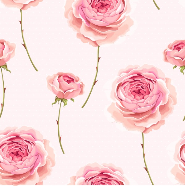 English roses and birds seamless ((eps (50 files)