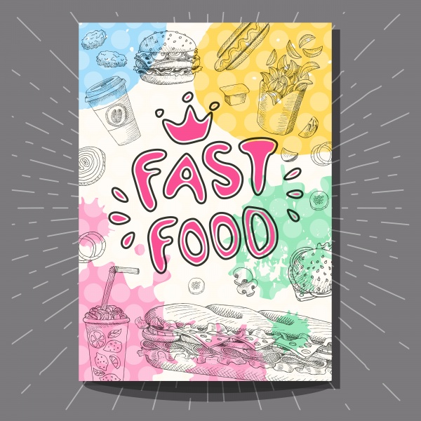 Fastfood colorful modern vector banners set ((eps (24 files)