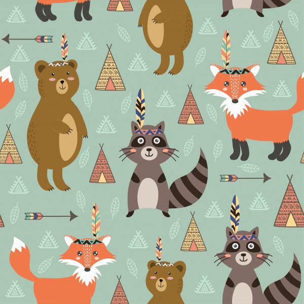 Forest Friends patterns and cards ((ai ((eps (33 files)