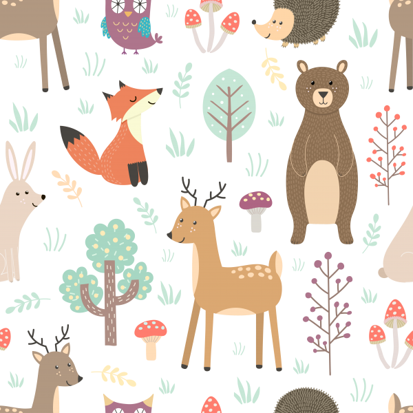 Forest. Seamless pattern and elements ((eps ((ai ((png (26 files)
