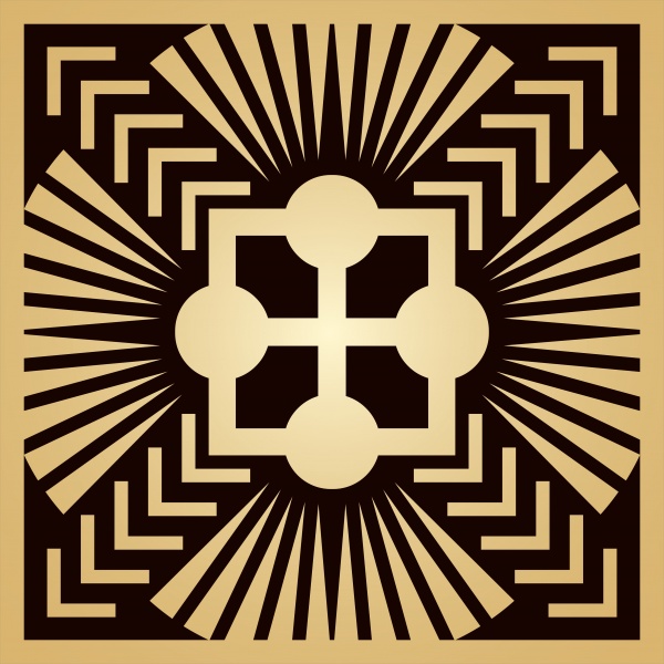 Golden vector art deco ornamental background template design ((eps (38 files)