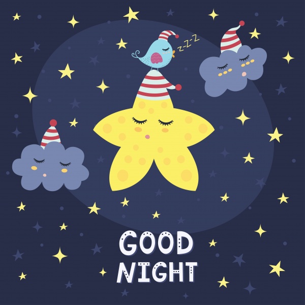 Good Night Vol. 1 patterns and cards ((eps ((png ((ai (54 files)