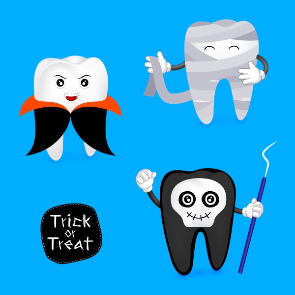 Halloween concept of teeth character set ((eps (20 files)