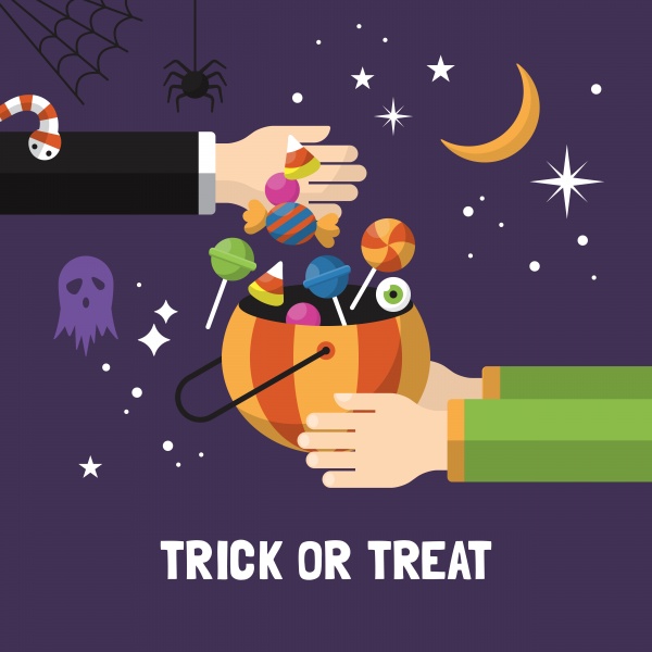 Halloween greeting card set for web and graphic design ((eps (16 files)