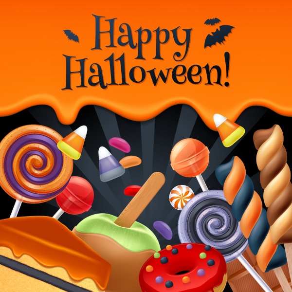 Halloween sweets colorful party background ((eps (16 files)