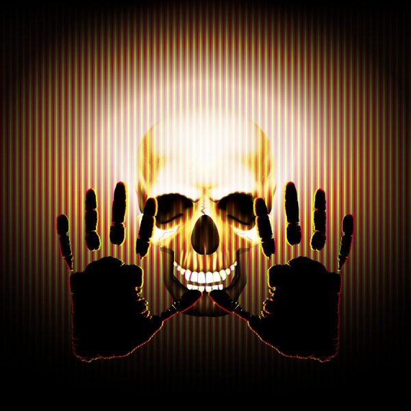 Hand on the background of skulls ((eps (42 files)