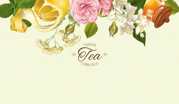 Herbal tea with lemon ((eps (26 files)