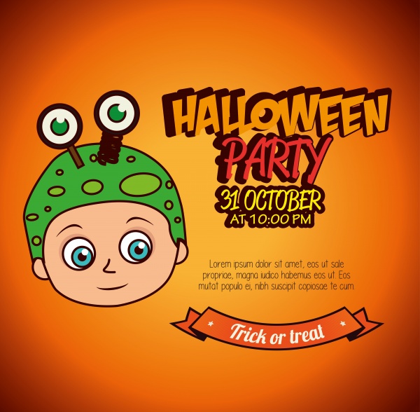 Kid poster halloween party ((eps (18 files)