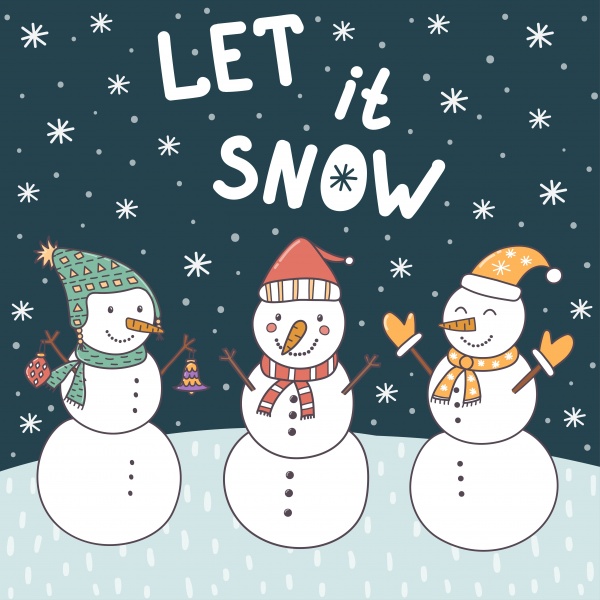 Let It Snow patterns and cards ((eps ((png ((ai (24 files)