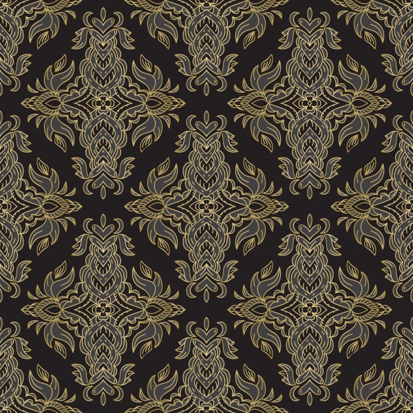 Seamless vector damask pattern, endless pattern with vintage mandala elements ((eps (18 files)