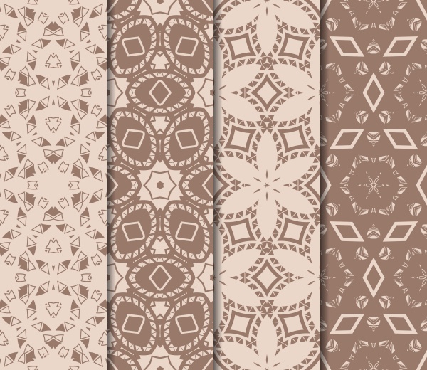 Set of beautiful vector seamless pattern with transformed geometric shape ((eps (18 files)