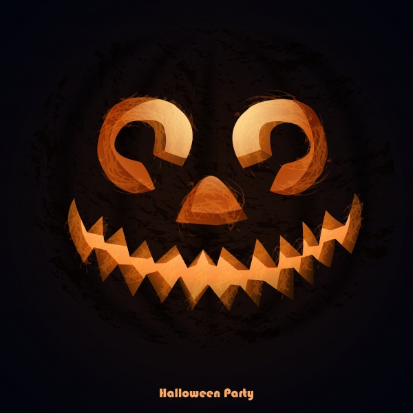 Set of scary Halloween pumpkins for party invitations ((eps (36 files)