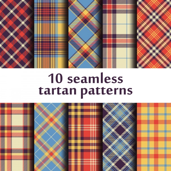Set of vector seamless tartan patterns ((eps (20 files)