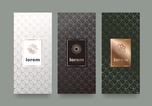 Stylish templates for cosmetic products packaging ((eps (18 files)