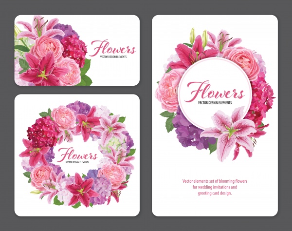 Vector design elements with beautiful flowers ((eps (18 files)